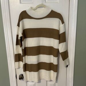 Cozy Striped Brown and Cream Sweater